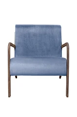 фото Низкое кресло с деревянными подлокотниками Mody Sky цвет синий