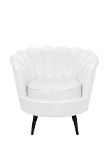 купить стильное Низкое кресло ракушка Pearl White на черных ножках в интернет-магазине