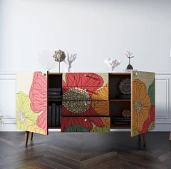 Комод "Berber" с ящиками 5 принт арт BB14/Print_05 в интерьере