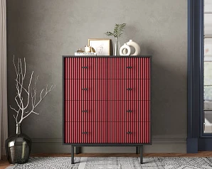 фото Комод на восемь ящиков "Emerson" арт EM20/red/L в интерьере