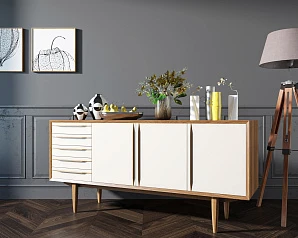 купить Комод "Bruni white" три дверки арт BR04WH в интернет-магазине