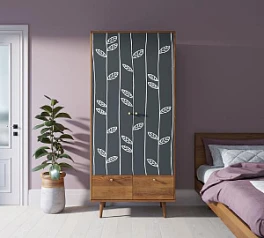 красивый Шкаф двухстворчатый "Berber" принт 18 арт BB16/Print_18 на заказ