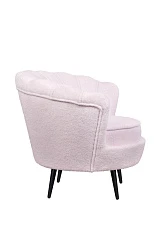 Низкое кресло ракушка Pearl Pink Boucle на черных ножках в интернет-магазине