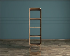 фото Деревянный стеллаж "Ellipse" узкий арт EL06