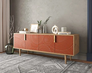 купить Комод под TV с четыремя дверками "Line" R21/red в интернет-магазине