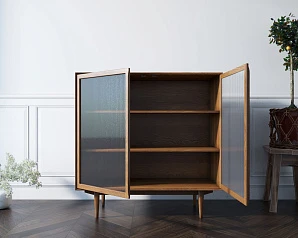 купить стильный Буфет "Bruni" с дверками и витражными стеклами арт BR60