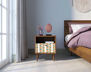 купить красивые Тумбочка "Berber" с одним ящиком 23 принт арт BB06/Print_23, разноцветная в интернет-магазине