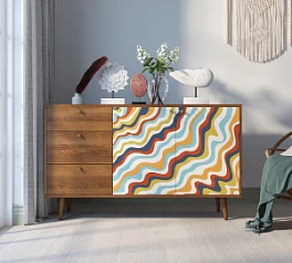 Комод "Berber" с двумя дверками и ящиками 21 принт арт BB05/Print_21 в интерьере