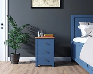стильные Тумба "Jules Verne" с тремя ящиками арт JV21ETGB Синий