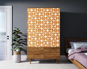 Шкаф трехстворчатый "Berber" принт 14 арт BB02/Print_14 в интернет-магазине