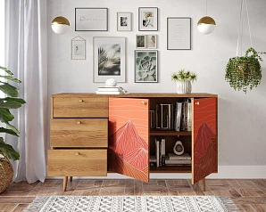 красивые Комод "Berber" с двумя дверками и ящиками 49 принт арт BB05/Print_49