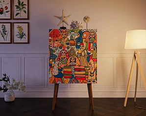 купить Комод на высоких ножках "Berber" принт 1 арт BB09/Print_01