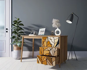 заказать Стол рабочий "Berber" принт 08 с одной тумбой арт BB31/Print_08