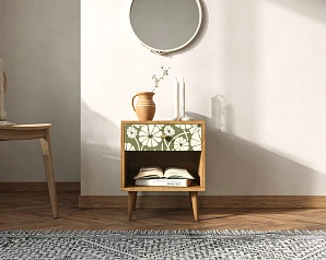 купить красивые Тумбочка "Berber" с открытой полкой 53 принт арт BB33/Print_53, разноцветная в интернет-магазине