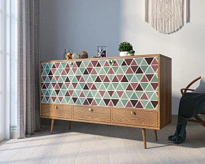 купить красивые Комод "Berber" три дверки и три ящика 26 принт арт BB24/Print_26 в интернет-магазине
