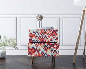 купить стильные Тумбочка "Berber" с двумя ящиками 2 принт арт BB03/Print_02, разноцветная