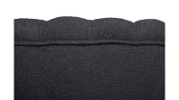 Низкое кресло ракушка Pearl Black Boucle на черных ножках