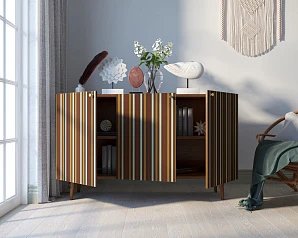 Комод "Berber" три дверки 20 принт арт BB01/Print_20 в интерьере