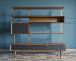 купить Стеллаж "Bruni Black" с ящиками арт BR-20Black