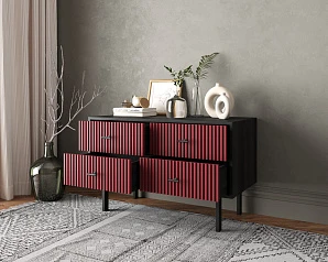 Комод с четырьмя ящиками "Emerson" арт EM05/red/L