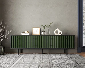 купить стильный Комод с восемью ящиками "Emerson" арт EM03/green/L в интернет-магазине