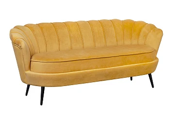 Дизайнерский диван Pearl Triple Yellow на черных ножках