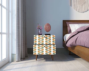 заказать Тумбочка "Berber" с двумя ящиками 23 принт арт BB03/Print_23, разноцветная