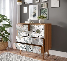фото Комод "Berber" пять ящиков 50 принт арт BB36/Print_50 в интерьере