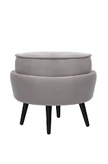 Пуф Pearl Adorn Grey на черных ножках