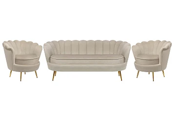 красивый Комплект кресел и дивана ракушка Pearl Triple Taupe