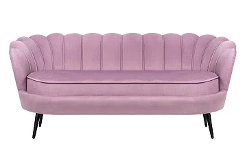 Диван ракушка Pearl Triple Pink на черных ножках