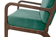 Низкое кресло с деревянными подлокотниками Mody Green V2 цвет зеленый в интернет-магазине