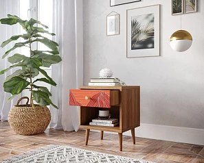 купить Тумбочка "Berber" с открытой полкой 49 принт арт BB33/Print_49, разноцветная в интернет-магазине