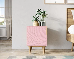 купить Тумбочка с дверкой "Line" LN08/GR1/pink в интернет-магазине