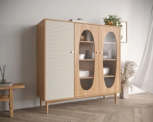 стильный Шкаф трехстворчатый низкий Bubble арт BBL13 на заказ