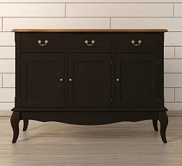 купить Комод "Leontina Black" (3 ящика и 3 двери) арт ST9344BLK