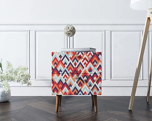 купить стильные Тумбочка "Berber" с двумя ящиками 2 принт арт BB03/Print_02, разноцветная