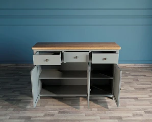 Комод "Jules Verne" 3 ящика 3 дверки серый арт JV38ETGG в интернет-магазине