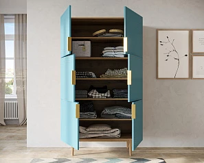 купить стильные Большой комод с шестью дверками "Line" LN04/GR1/blue в интернет-магазине