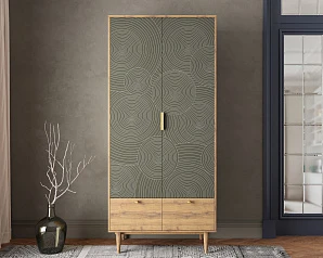 стильные Шкаф двухстворчатый  с ящиками "Line" R26/browngrey