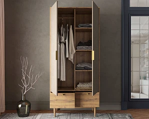 Шкаф двухстворчатый  с ящиками "Line" R26/beige