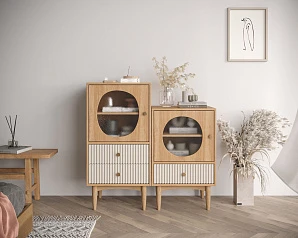 заказать Высокая тумба "Bubble" с одним ящиком арт BBL12, цвет - орех в интернет-магазине