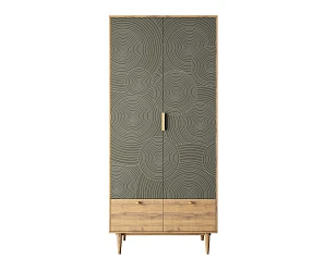 стильные Шкаф двухстворчатый  с ящиками "Line" R26/browngrey