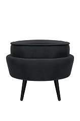 Пуф Pearl Adorn Black на черных ножках в интерьере