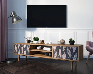 красивые Комод "Berber" с нишей низкий под TV принт 40 арт BB49/Print_40