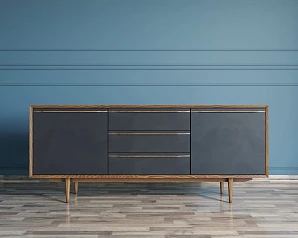 Комод "Brun Black" с тремя ящиками и дверками арт BR-03/Black в интернет-магазине