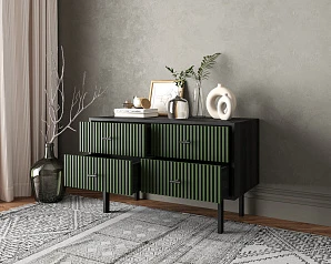 фото Комод с четырьмя ящиками "Emerson" арт EM05/green/L в интерьере