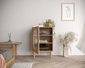 купить Тумба "Bubble" с одной дверкой арт BBL02, цвет - орех в интернет-магазине