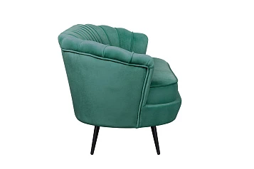Диван ракушка для гостиниц Pearl Triple Green V2 на черных ножках в интернет-магазине
