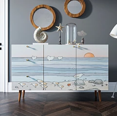 фото Комод "Berber" с двумя дверками и ящиками принт 10 арт BB17/Print_10